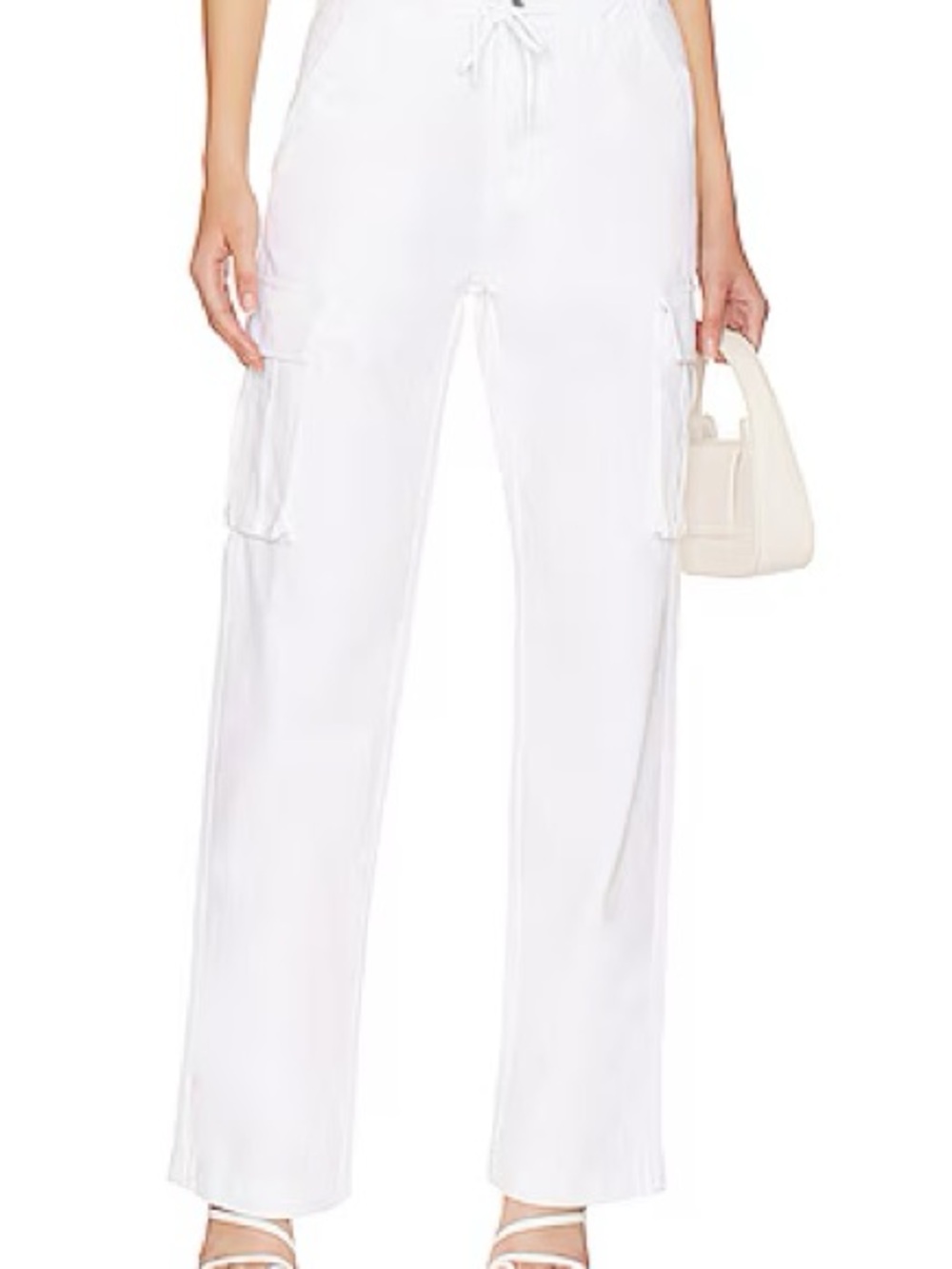superdown White Utility Pants with Button Waist